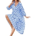 thumbnail image 5 of Womens Color Block Long Sleeve Boho Midi Dress Casual Beach Button Down Shirt Dress, 5 of 6