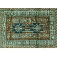 thumbnail image 1 of Ahgly Company Machine Washable Indoor Rectangle Persian Turquoise Blue Traditional Area Rugs, 2' x 4', 1 of 4