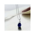 thumbnail image 2 of Gem Stone King 925 Sterling Silver Blue Sapphire and White Topaz Pendant Necklace for Women (2.58 Cttw, Gemstone September Birthstone, Oval 9X7MM, with 18 inch Silver Chain), 2 of 2