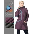 thumbnail image 4 of Off Road Ventures Women's Softshell Jacket, Fleece Lined Waterproof Rain Jacket Lightweight Windbreaker Long Warm Coat With Removable Hood, 4 of 8