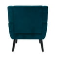thumbnail image 5 of Modern Velvet Accent Chair Comfy Upholstered Reading Armchair Leisure Single Sofa Chair Living Room Chair Tufted Home Lounging Chair with Black Wood Legs, Padded Seat and Backrest, Teal, 5 of 7