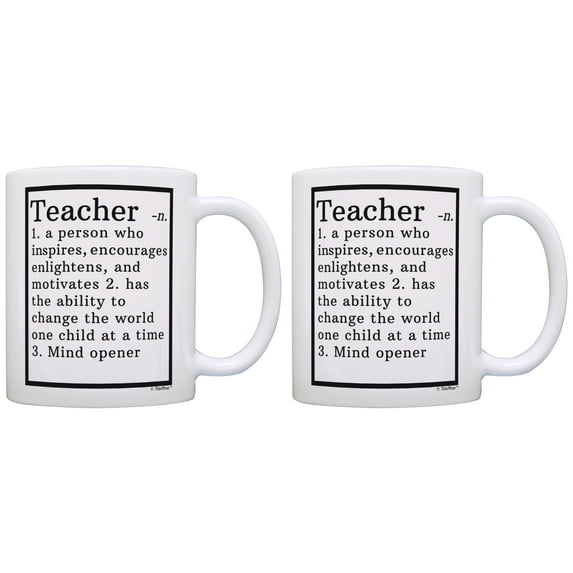 ThisWear Teacher Appreciation Gifts Teacher Definition Math Teacher Gifts Drama Teacher Gifts Music Teacher Gifts 11 ounce 2 Pack Coffee Mugs