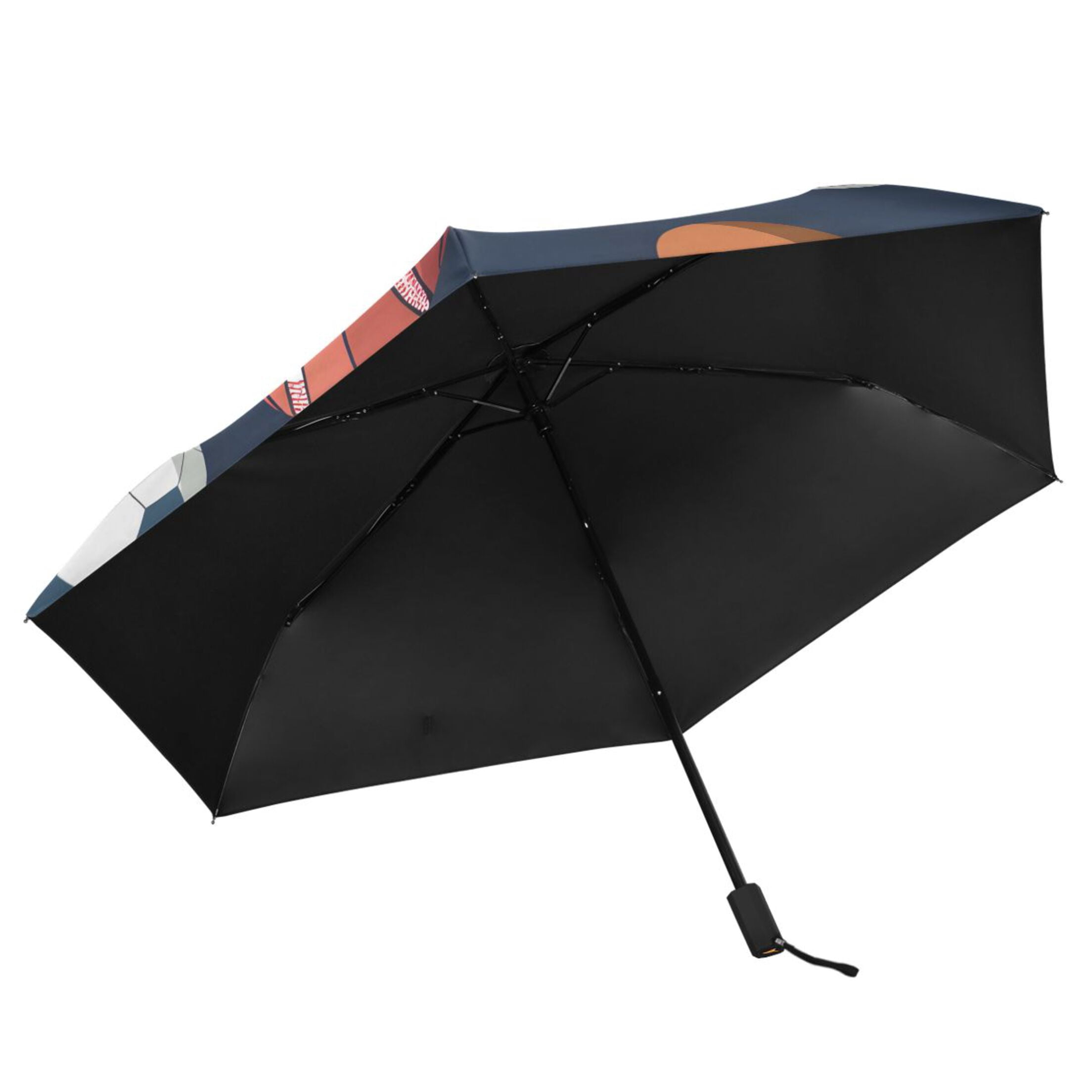 ALAZA Football Baseball UPF 50+ Compact Folding Umbrella for Rain Travel Umbrella Packable