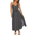 thumbnail image 2 of INSPIRE CHIC Women's Floral Spaghetti Strap Flowy Smocked Maxi Sundress XS Black, 2 of 6