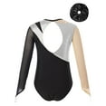 thumbnail image 2 of Alvivi Kids Girls Gymnastics Leotard Shiny Rhinestone Long Sleeve Ballet Dance Bodysuit with Hair Band Silver&Black 6, 2 of 5