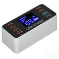 thumbnail image 4 of Desktop Charging Station, 40W USB Phone Charger LCD Digital Display Design Compact Wide Applicability  For Office For Outdoor For Traveling EU Plug 100-240V,US Plug 100-240V,UK, 4 of 8