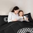 thumbnail image 4 of Feelyou 7-Piece C Monogrammed King Bedding Set, Boys Black A-Z Cartoon, 4 of 7