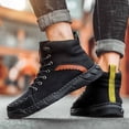 thumbnail image 2 of Men's Ankle Boots High Top Leather Shoes Stylish Breathable Casual Short Boots for Everyday Wear, 2 of 9