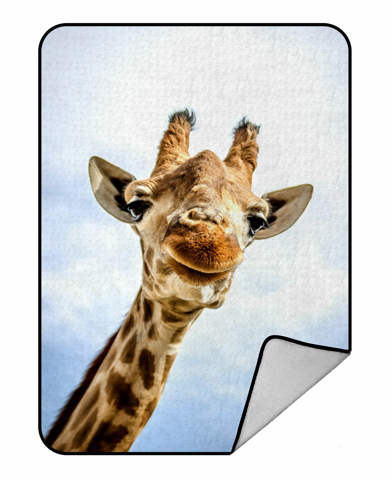 Abphqto A Smiling Giraffe Is Looking At The Camera Fleece Blanket Fleece Back Throw Blanket 58x80 Inch Walmart Com Walmart Com