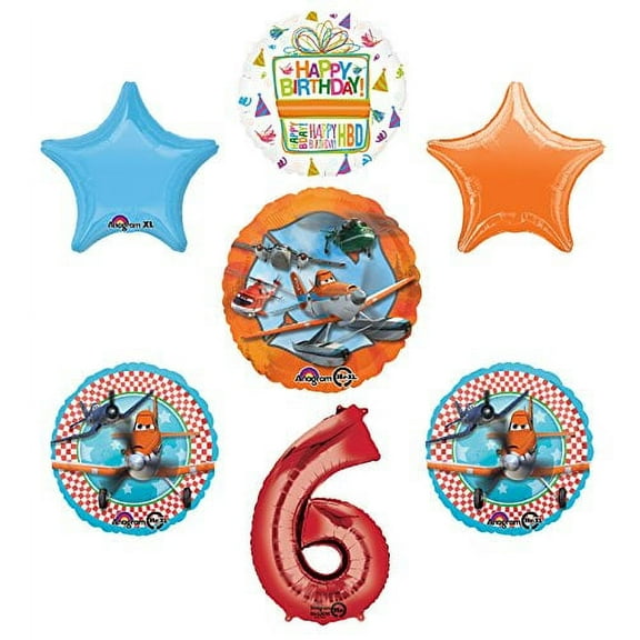 Planes Fire and Rescue 6th Birthday Party Supplies and Balloon Decoration Bouquet