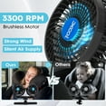thumbnail image 5 of Car Fan, 12 Volt Fan for Backseat, Headrest 360°Rotatable Dual Head with Cigarette Lighter Plug for Vehicles, SUV, RV, 5 of 8