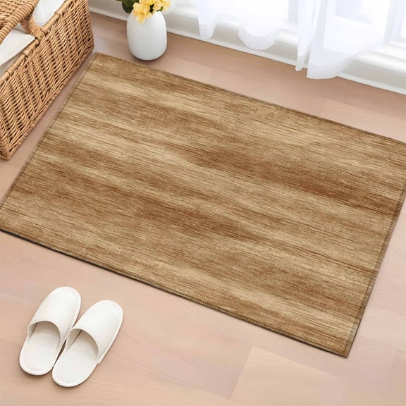 Brown Wooden Entryway Rug 2'x3' Non Slip Front Door Mats, Vintage Western Country Wooden Plank Entrance Rugs Indoor Outdoor Carpet, Washable Floor Mats Small Area Rug for Bedroom Kitchen