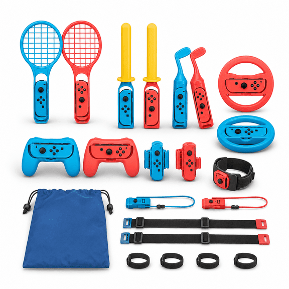15-in-1 Sports Accessories Kit for Nintendo Switch & Switch OLED Joy-Con Games