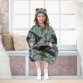 thumbnail image 7 of FORMRS Wearable Blanket Hoodie with Sleeves for Kids Cozy Flannel Sweatshirt, Mystic Crows Pattern, 7 of 7