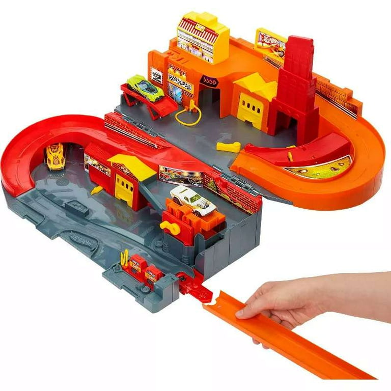 Hot Wheels The Hot Ones Sto & Go Diecast Car Track Set - Walmart.com