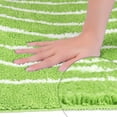 thumbnail image 3 of Unique Bargains Striped Bathroom Rug Non-Slip Fluffy Bath Carpet Water Absorbent Bathmat Green 20" x 32", 3 of 6