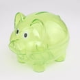 thumbnail image 2 of Langgg PS Money Saving Box Portable Reusable Removable Stopper Replacement Transparent Animal Shape Coin Case Bank Birthday Gift Green L, 2 of 6
