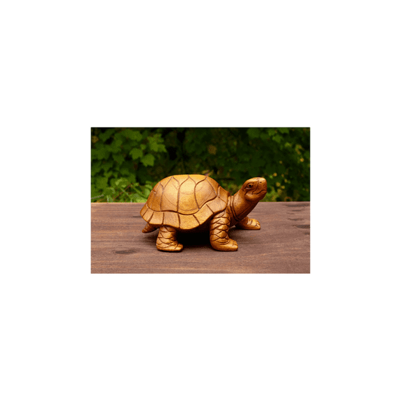 Wooden Walking Tortoise Turtle Statue Hand Carved Sculpture Wood Home Decor Accent Figurine Handcrafted Handmade Seaside Tropical Nautical Coastal