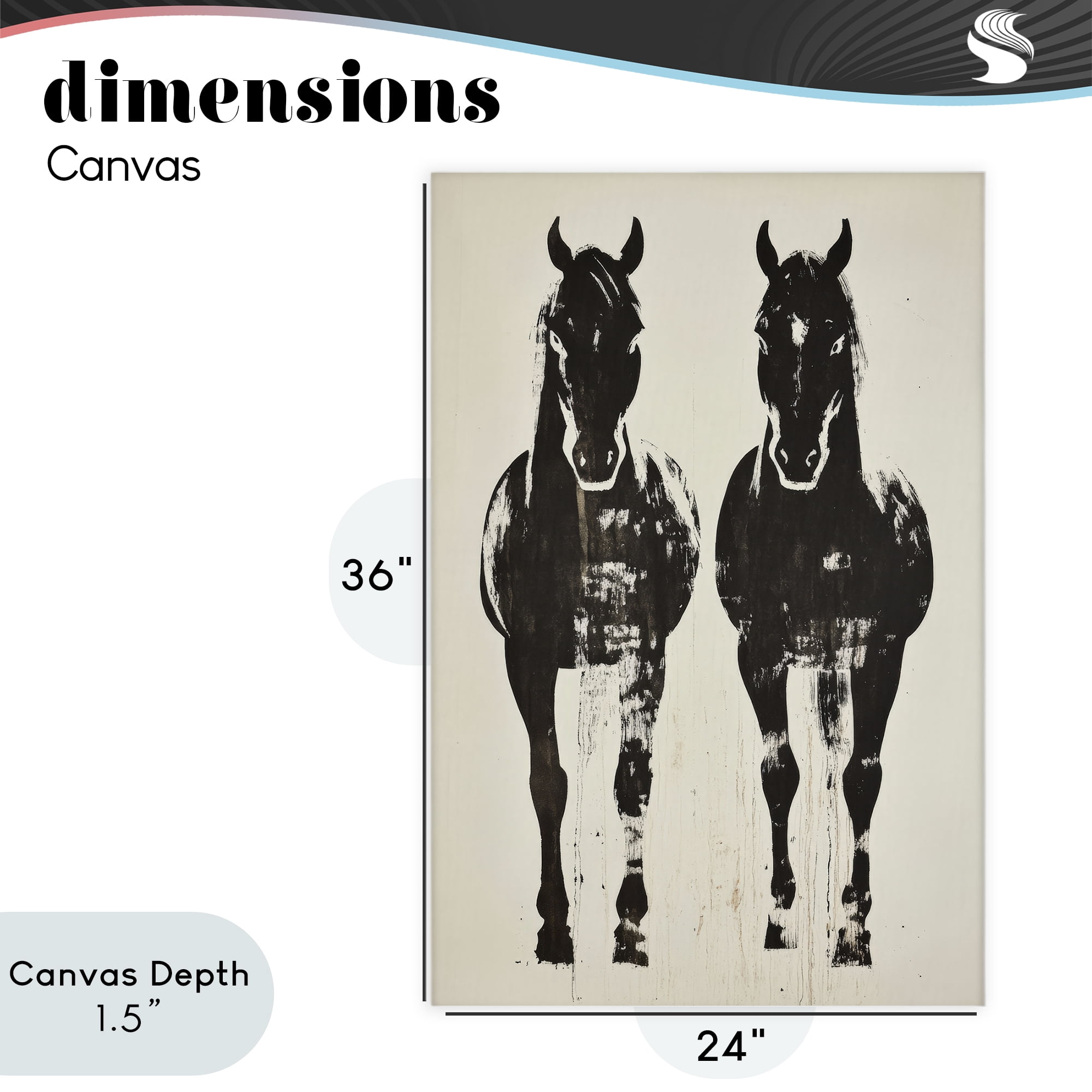 Stupell Industries Silhouetted Horse Couple Canvas Wall Art, design by Petal Prints Design