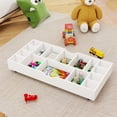 thumbnail image 3 of PORKISS 2 in 1 Wooden Play Table for Building Bricks, with Wheels and Reversible Top, Folds for Easy Under Bed Storage, White, 3 of 10