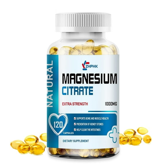 ZHPHK Magnesium Citrate Capsules 1000mg 120 Capsules