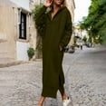 thumbnail image 3 of qucoqpe Women's Hooded Pullover Sweatshirt Maxi Dress Basic Solid Long Sleeve Hoodie Maxi Long Dresses for Women, 3 of 6