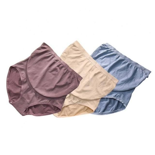 CHUANK Lot de 5 Culottes de Maternité Grande Taille Sans Coutures Culottes de Grossesse Taille Haute Culottes Post-Partum avec Soutien du Ventre