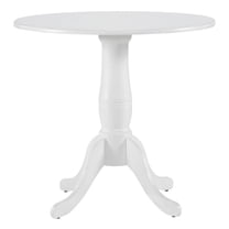 Pemberly Row Modern Wood Dining Room Round Table in White finish