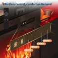 thumbnail image 7 of 59" TV Stand & 24" 3 Sided Glass Electric Fireplace, 12 Colors LED Lights Flame, 750W/1500W for Max 65" TVs, 2 Tier Storage 2 Door Glass Cabinet, 7 of 7