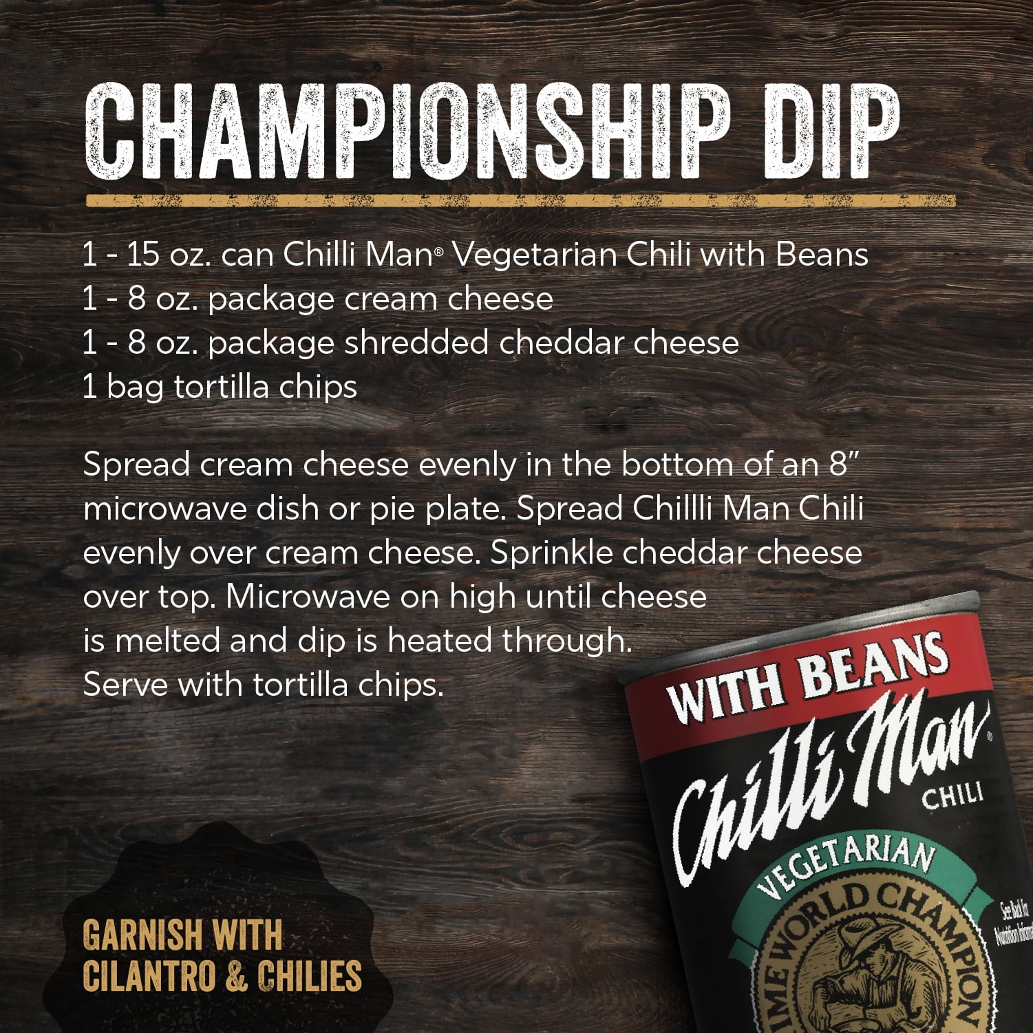 (4 pack) ChilliMan Vegetarian Chili with Beans 15 oz. Can