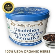 DelighTeas Chicory Dandelion Coffee Alternative | Organic, Caffeine Free, Acid Free (50 Servings)