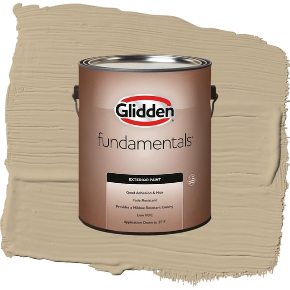 Glidden Fundamentals Rock Cliffs / Beige, Satin Exterior Paint, 1 Gallon