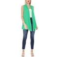 thumbnail image 4 of Women's Sleeveless Long Body Open Draped Front Solid Cardigan Vest S-3XL, 4 of 4