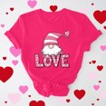 thumbnail image 2 of Fartey Women's Valentines Shirts Funny Love Heart Print Short Sleeve Tee Tops Soft Comfy Valentines Crew Neck T-Shirt Fashion Festival Tees Hot Pink S, 2 of 7