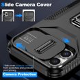 thumbnail image 3 of Compatible with iPhone 12 Case/iPhone 12 Pro Case with HD Screen Protector & Slide Camera Cover & Rotated Ring Kickstand,[Military-Grade] Phone Case for iPhone 12/12 Pro (Y_Black), 3 of 17