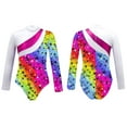 thumbnail image 4 of DPOIS Kids Girls One Piece Long Sleeve Shiny Athletic Leotard, 4 of 4