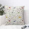 thumbnail image 6 of Rateoe Colorful Mushrooms and Plants Pattern Throw Pillow Cover Premium Pillow Stuffer Sham Square for Decorative Cushion Bed Couch Sofa(Pillow insert not included), 6 of 8