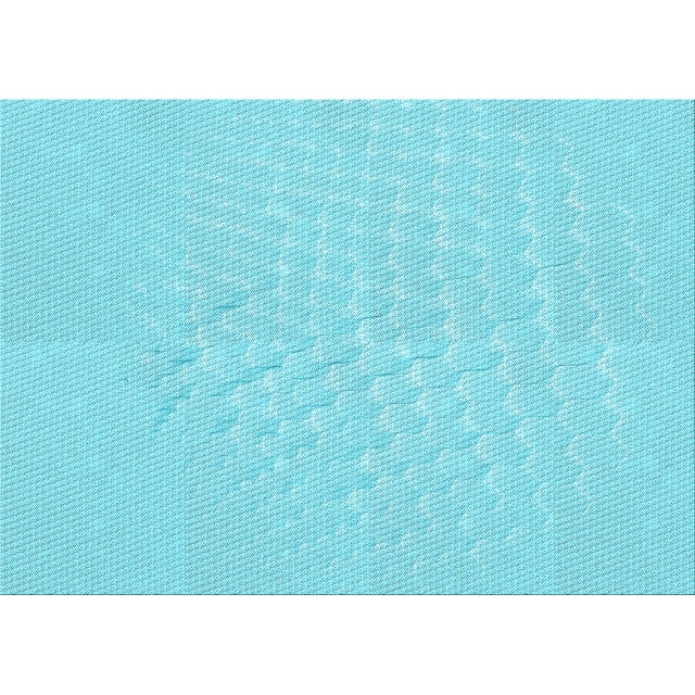 Ahgly Company Machine Washable Indoor Rectangle Transitional Bright Turquoise Blue Area Rugs, 2' x 5'
