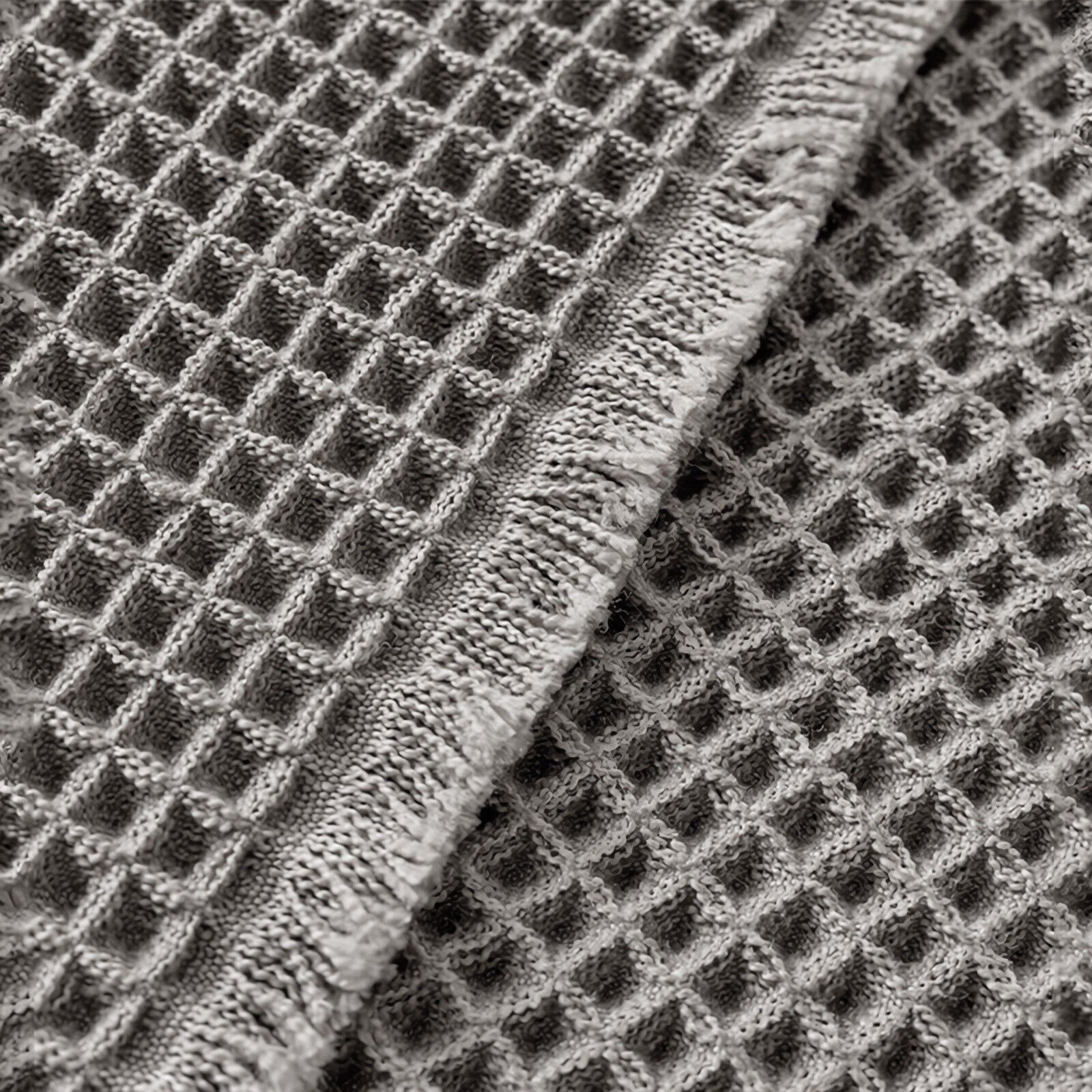 TOPCHANCES Non Slip Bath Mat, Waffle Woven Bathroom Mat, Super Absorbent Shower Mat Bathtub Mat, Front Door Mat with Tassels (23*35 in, Grey)
