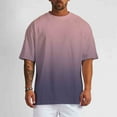 thumbnail image 4 of VBTAPA Men's Big and Tall T-shirts Gradient Print Graphic Tees Short Sleeve Casual Stylish Tops Pink XXXXXL, 4 of 8