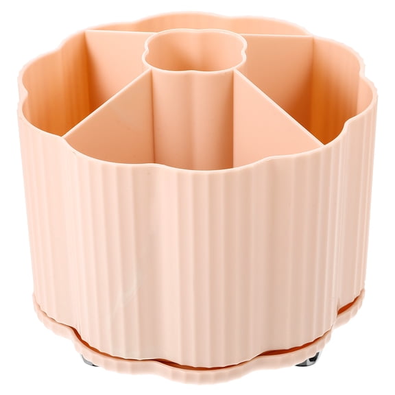 WEAVILUX Makeup Brushes Holder Round PET Pink 1Set 5.9*5.9*5.1in