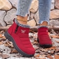 thumbnail image 4 of EKVAHL Women's Winter Snow Booties, Non‑Slip Lug Sole Ankle Boots, Faux Fur Lined Warm Snow Shoes for Cold Days City Walking Red, 4 of 6