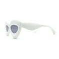 thumbnail image 3 of Womens Bold Balloon Bloated Thick Rim Oversize Cat Eye Sunglasses White Black, 3 of 4