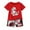 Red, variant on WOYY Toddler Boys Outfits Cartoon Dinosaur Prints Short Sleeve T Shirt and Shorts Set