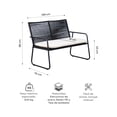 thumbnail image 3 of Set de Exterior Ruko Sillas + Sofá + Mesa de Centro de Acero y Ratán Ideal Para Terraza y Jardin Color Negro, 3 of 19