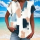 thumbnail image 2 of Vestidos Casuales Para Mujer, Blusas De Mujer De Moda Camiseta informal de manga corta con cuello en V y botones para mujer, 2 of 5