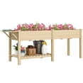thumbnail image 1 of Outsunny Raised Garden Bed, Wood Garden Box with Bottom Shelf, Natural, 1 of 10