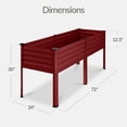 thumbnail image 2 of Best Choice Products 72x24x30in Non Toxic Elevated Galvanized Metal Garden Bed Corner Protectors - Royal Red, 2 of 9