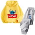 thumbnail image 4 of Conjunto de sudadera con capucha Kawaii Stitch 2024, conjunto de sudadera informal de manga larga y pantalones largos para niñas de 2 a 13 años, conjunto de ropa de otoño de 2 piezas, 4 of 5