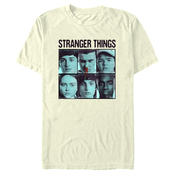 Netflix Men's Stranger Things Gang Bleeding Nose Stacked Graphic T-Shirt